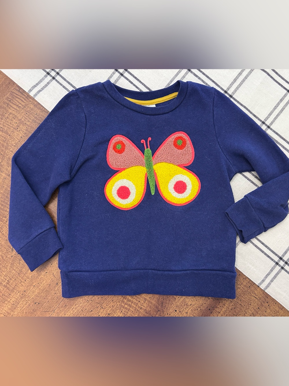 Mini Boden Butterfly Sweatshirt Toddler Girls 2-3